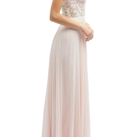 Dessy Collection Blush Floral Maxi Dress - Picture 2 of 5